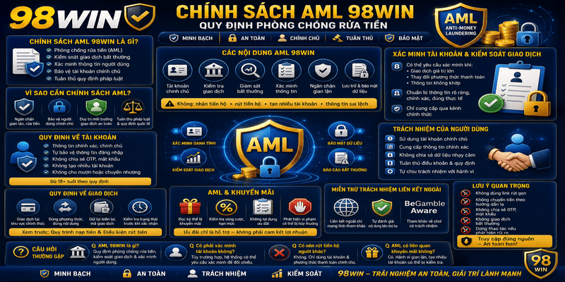 Chính Sách AML 98WIN – Quy Định Phòng Chống Rửa Tiền