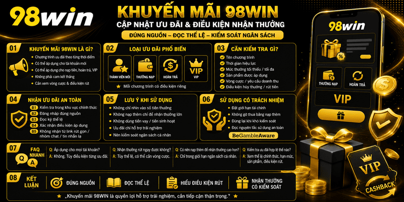 Khuyến Mãi 98WIN – Cập Nhật Ưu Đãi Và Điều Kiện Nhận Thưởng