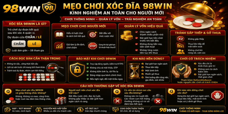 Mẹo Chơi Xóc Đĩa 98WIN – Kinh Nghiệm An Toàn Cho Người Mới