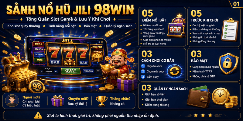Sảnh Nổ Hũ JILI 98WIN – Tổng Quan Slot Game Và Lưu Ý Khi Chơi