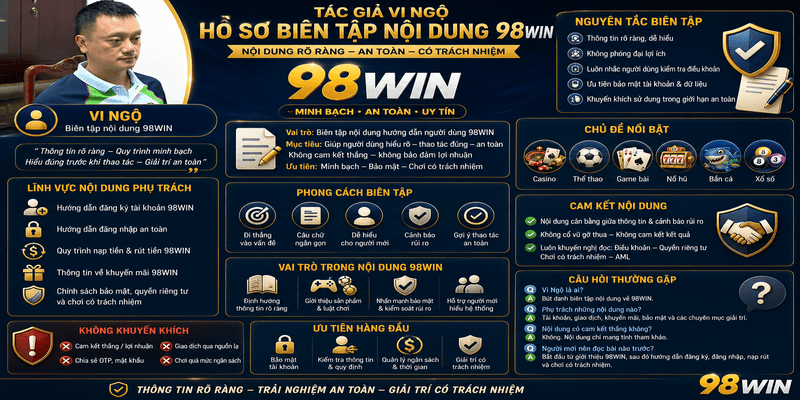 Tác Giả Vi Ngộ – Hồ Sơ Biên Tập Nội Dung 98WIN