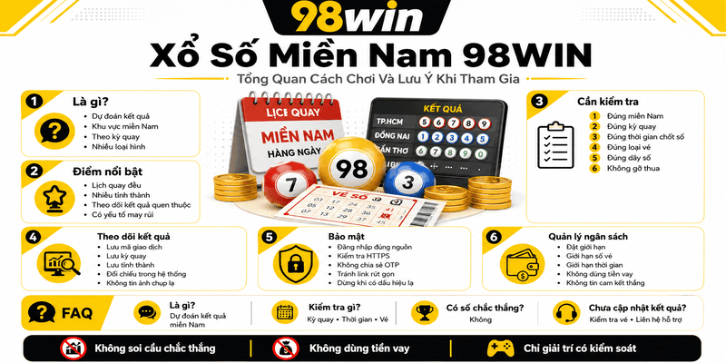 Xổ Số Miền Nam 98WIN – Tổng Quan Cách Chơi Và Lưu Ý Khi Tham Gia